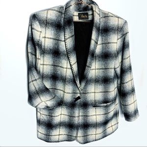 Vintage David Paul New York plaid blanket jacket.